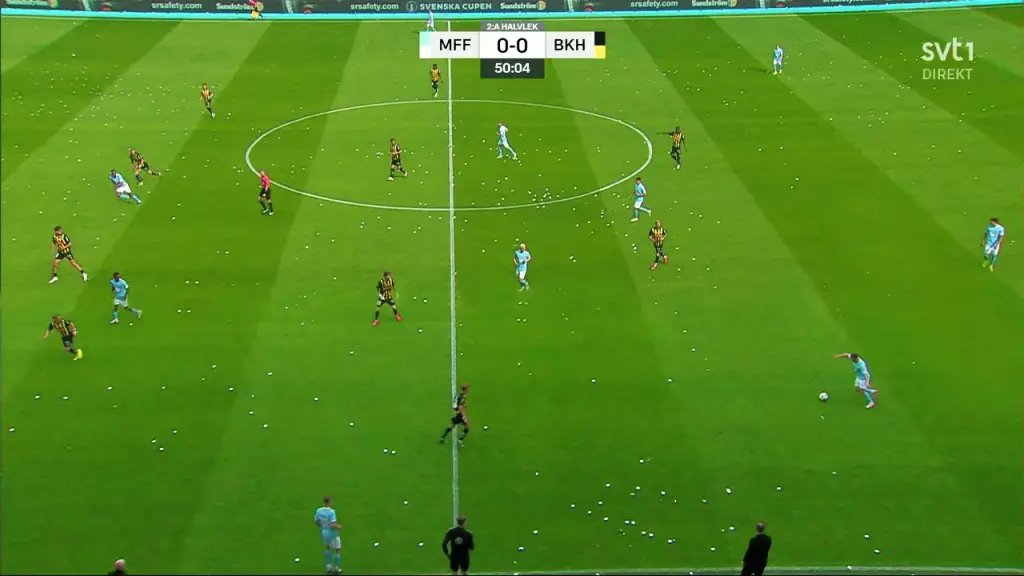 AI-enhanced football broadcast with balanced lighting